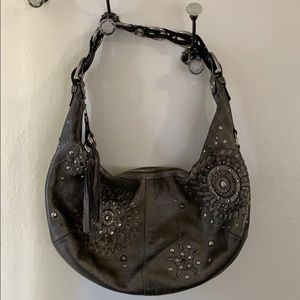 Coach Mia Large hobo gunmetal leather